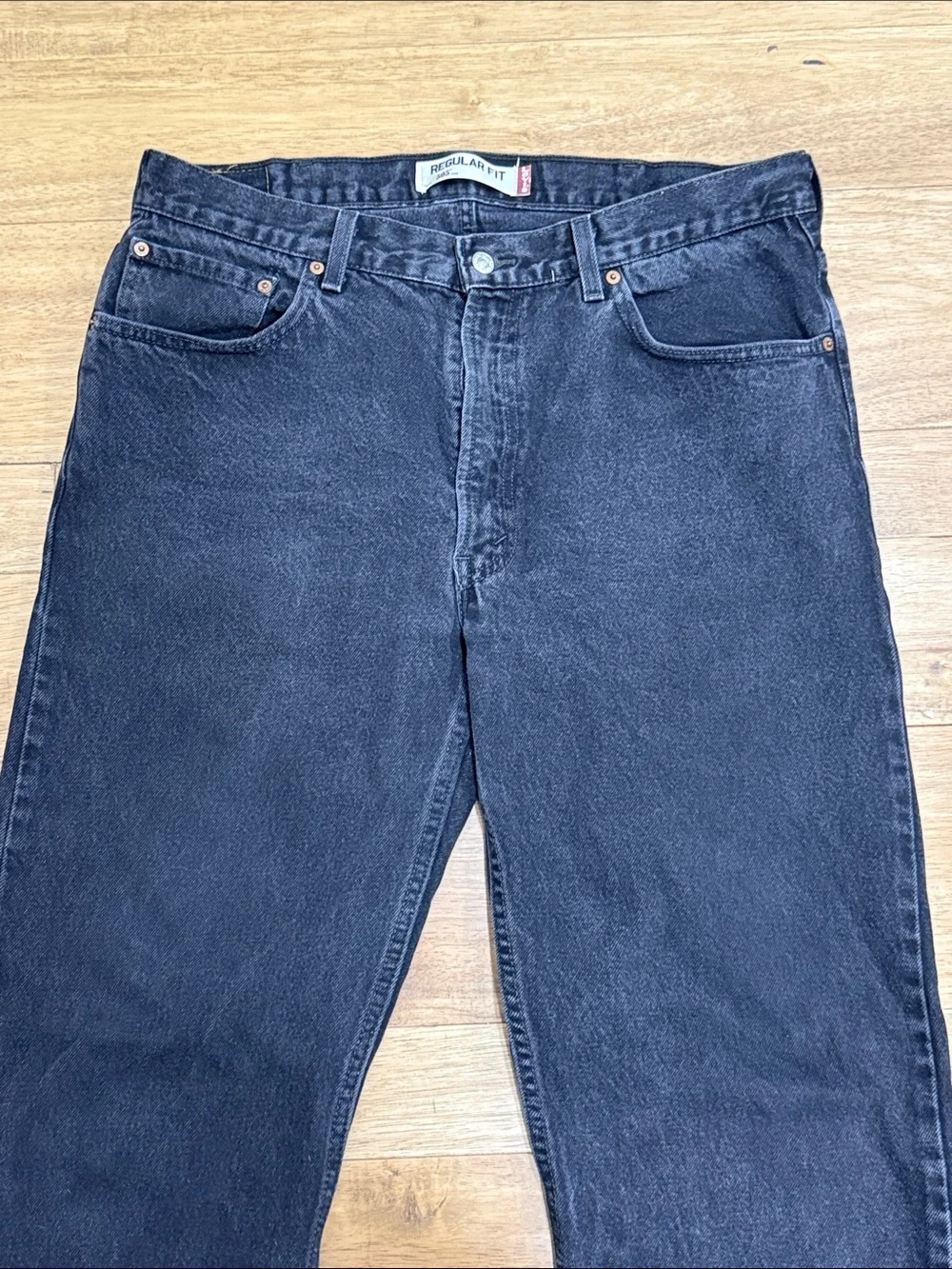 Levi Black 505 Regular Fit Jeans 38x34